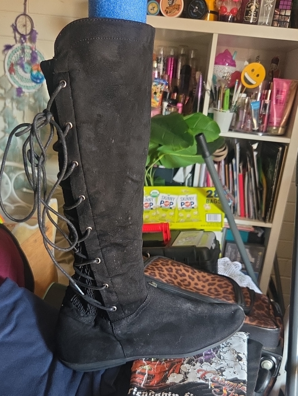 Cliffs by WHITE MOUNTAIN Black Lace-Up Knee-High Boots